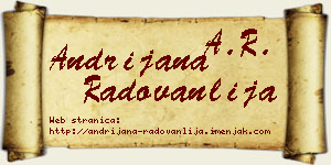 Andrijana Radovanlija vizit kartica